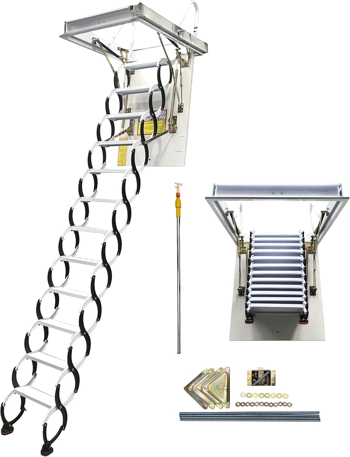 PreAsion Telescoping Attic Ladder Pull Down Attic Stairs Ceiling