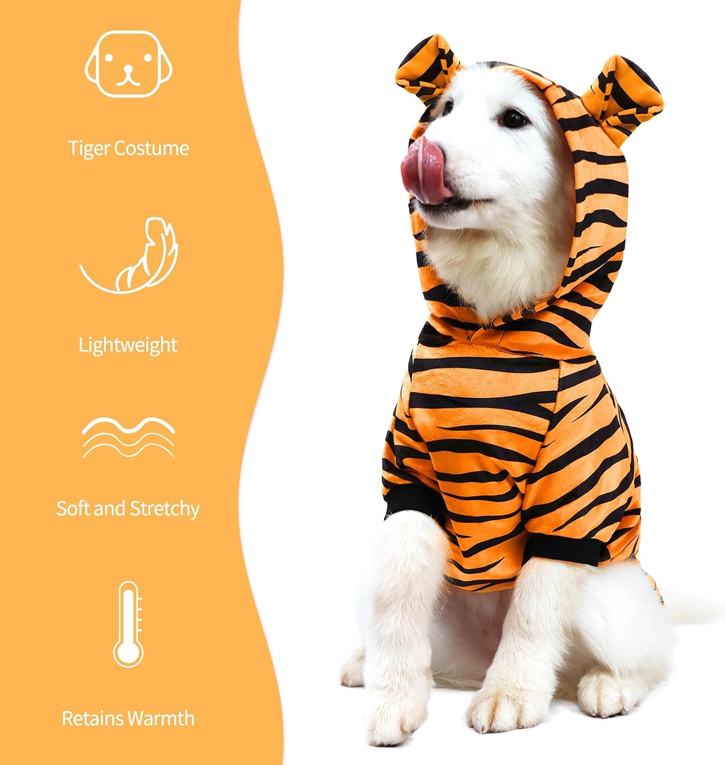 NACOCO Tiger Dog Costume Hoodie Winter Coat, XL — view 3