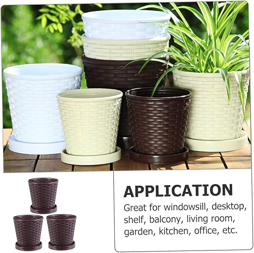 Miniatura 9 de CIYODO 3 juegos de macetas para el hogar, macetas para decoración al aire libre, macetas de jardín, macetas para suculentas, suministros de jardín,
