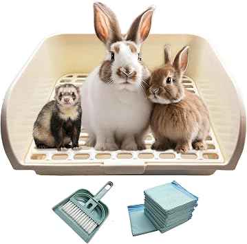 Rabbit Litter Box - Extra Large Bunny Litter Box with Grate