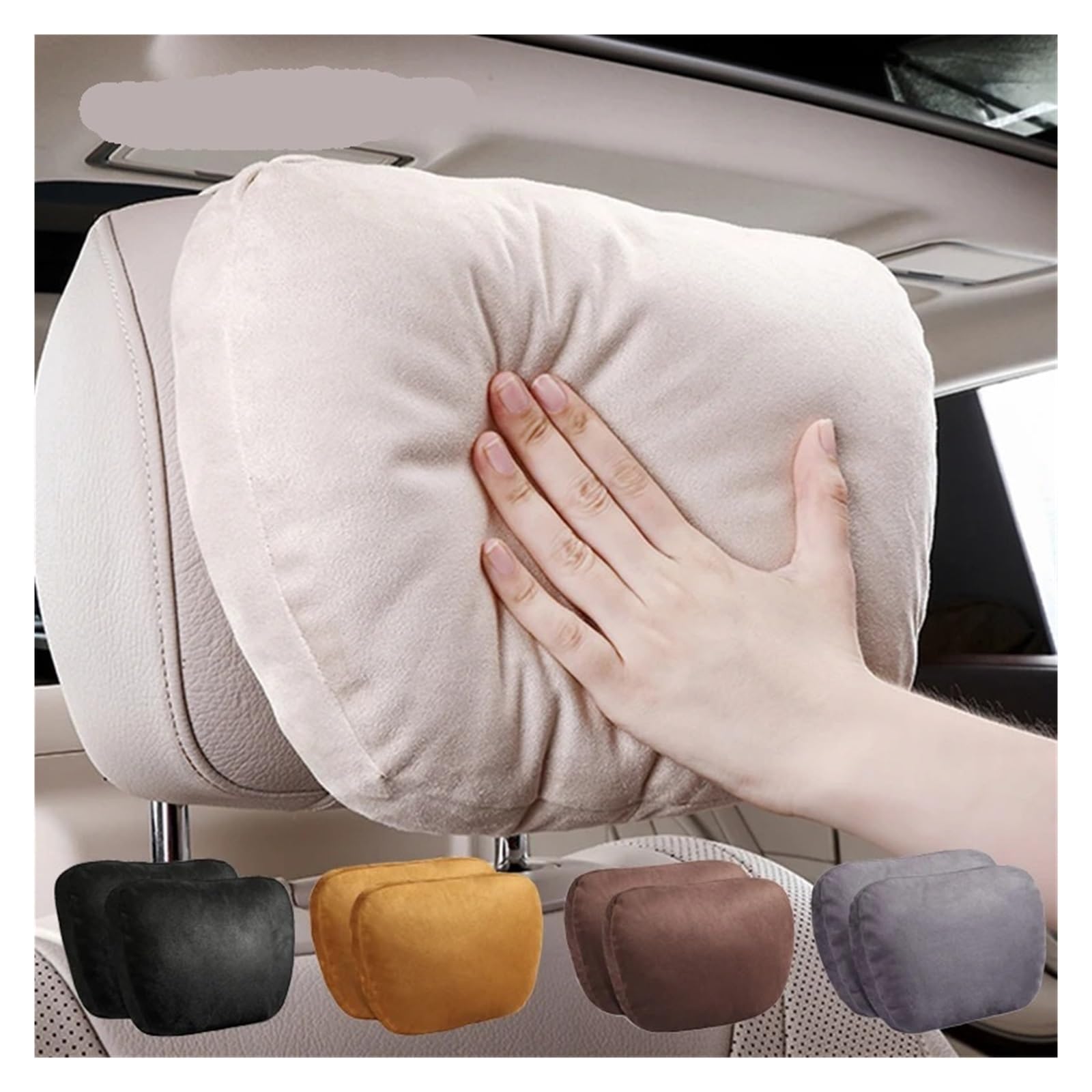 Cale Tete Voiture Appui-tête de Voiture, Support de Cou, siège, Doux, Universel, réglable, Oreiller de Cou, Oreiller de Taille(2Pcs Gray)