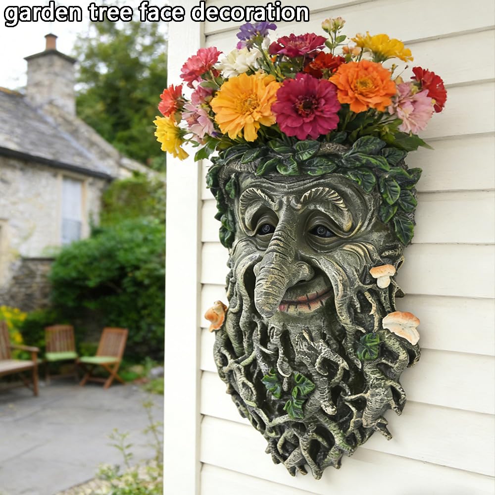 Amazon.co.jp: Carchistan 木の顔 木の彫刻 庭の装飾、奇抜な老人の木