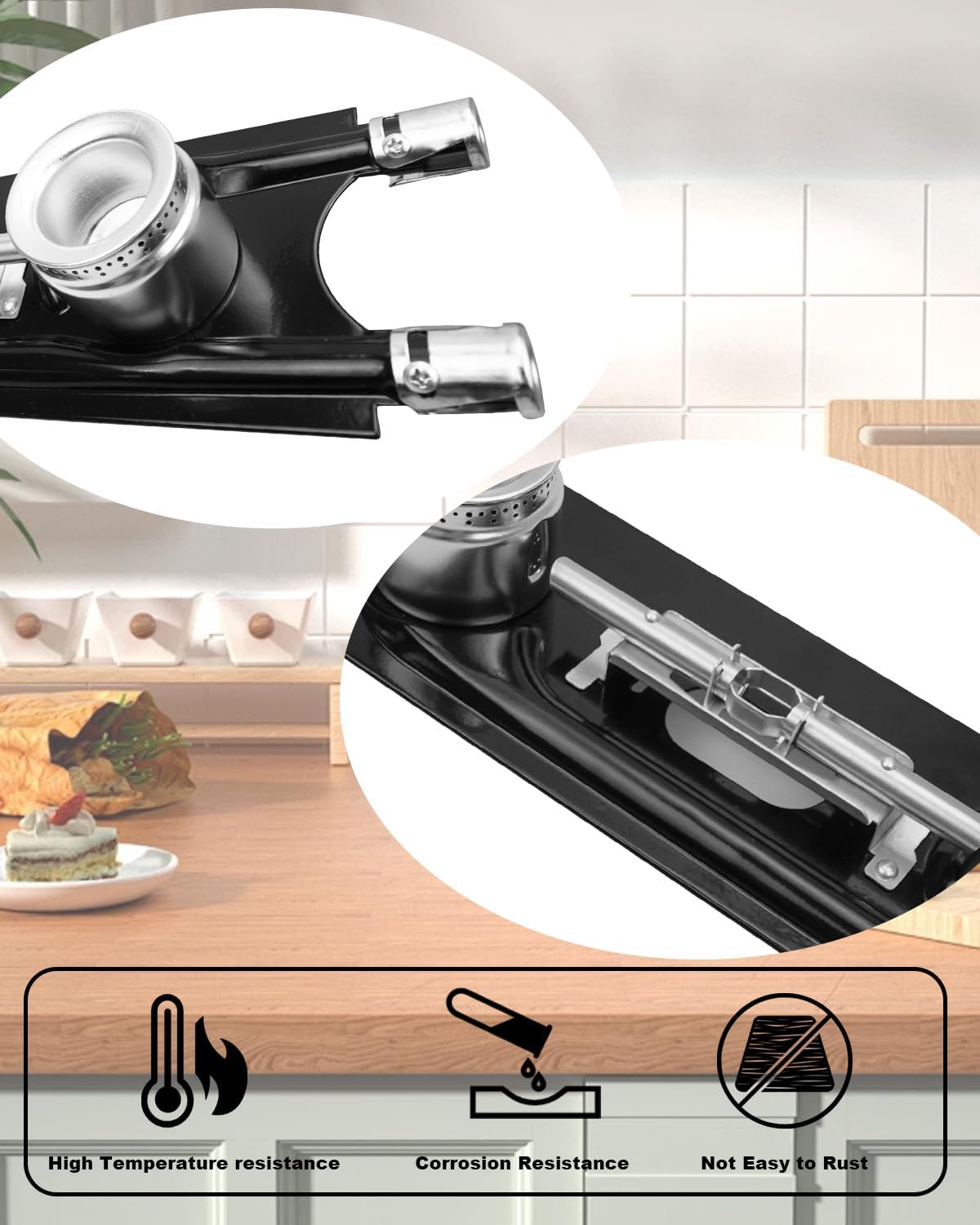 Top Double Gas Burner Replace 3412A004-19 W10124421 1430218 Y0300248 Fit for Maytag Magic Chef, Gas Top Burner