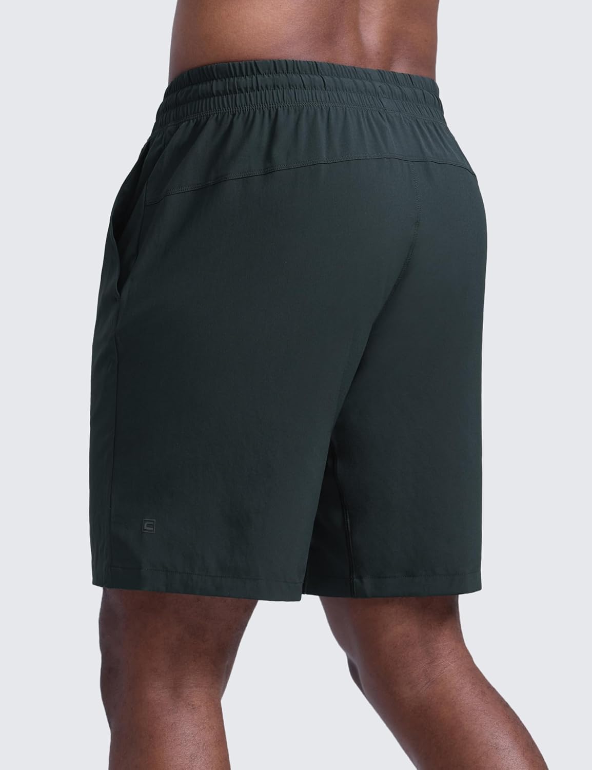 CRZ YOGA Men's Linerless Workout Shorts 9'' - Quick Dry for Running Sports Athletic Gym with Pockets Melanite Large
