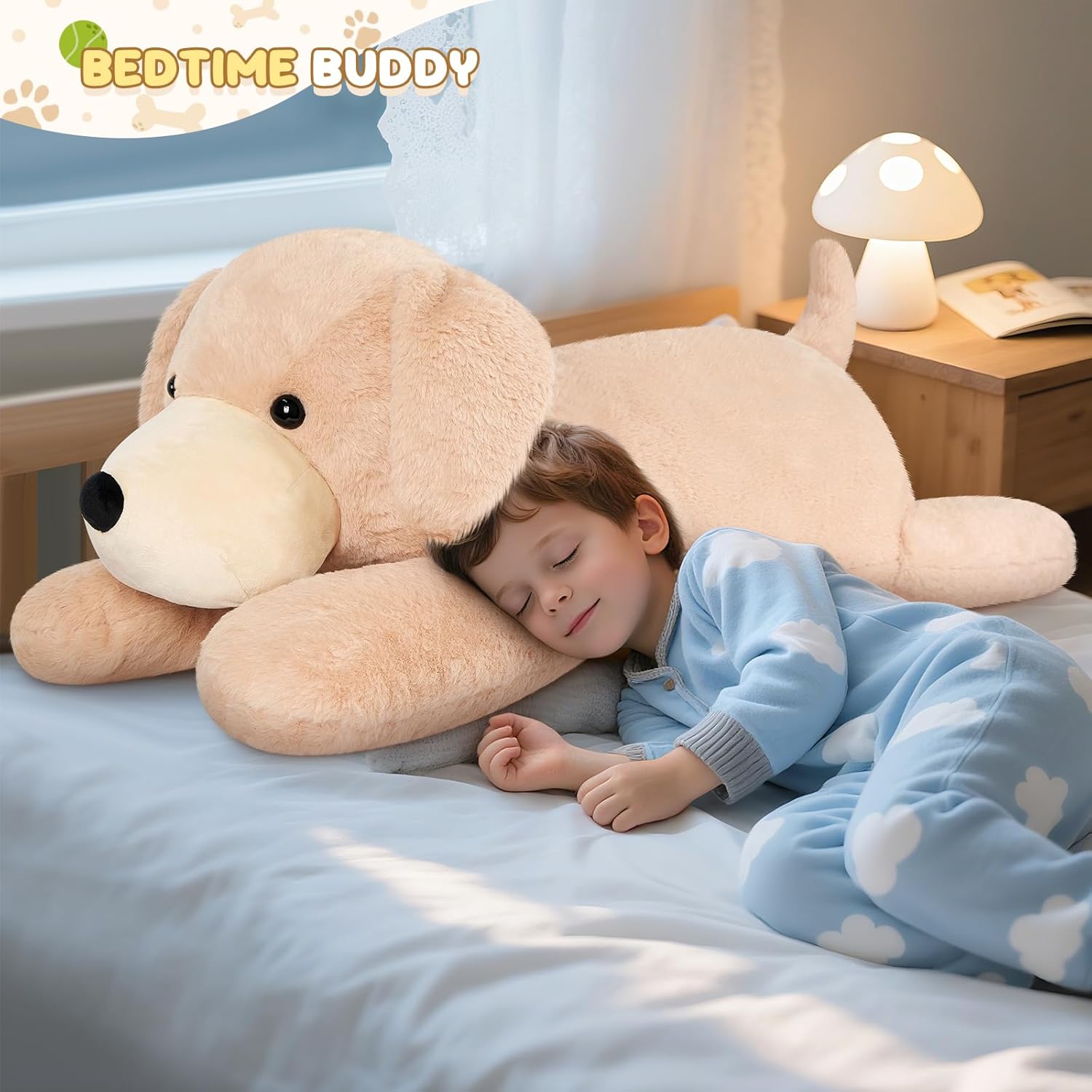 43 inch Golden Retriever Giant Dog Stuffed Animal, Lifelike Jumbo Dog Plush for Stress Relief & Companion, Extra Soft Large Stuffed Animals, Big Plushies Gifts for Kids Adults - Image 6