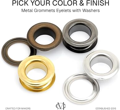 CRAFTMEMORE 1/2 (13 MM) Hole 50 Sets Grommets Eyelets with Washers for Leather, Tarp, Canvas (Antique Brass)
