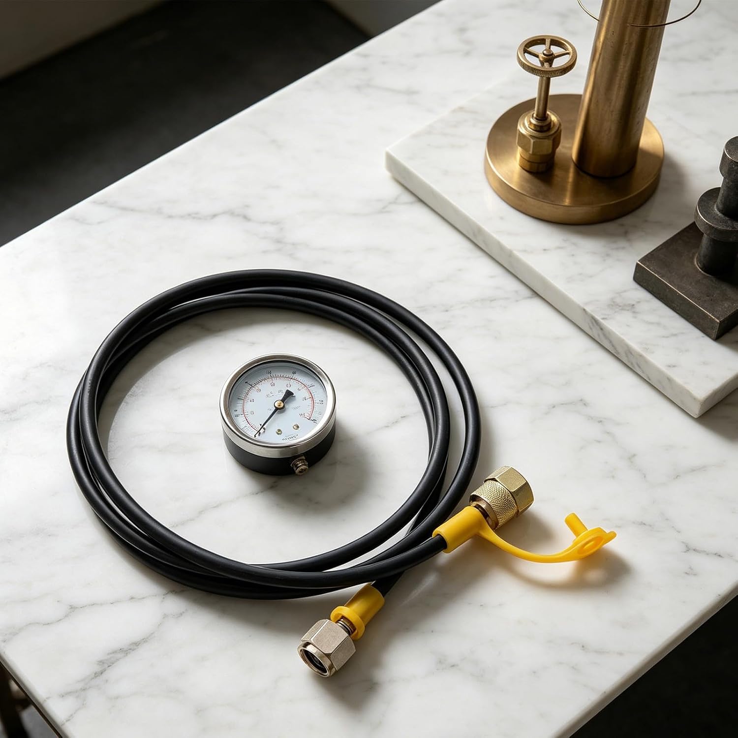 Hydraulic Hose - 1.6M/5.25FT Black Fluid Hydraulic Test Hose for Testing Point Pressure and Conveying Liquid Substances