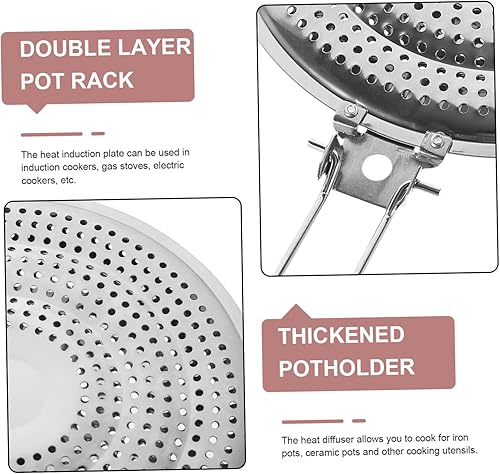 Miniatura 4 de Estante de la agarradera Difusor de calor Pot Rack Espesar Convertidor de calor Convertidor de disco Tubo redondo Olla caliente redonda Placa de