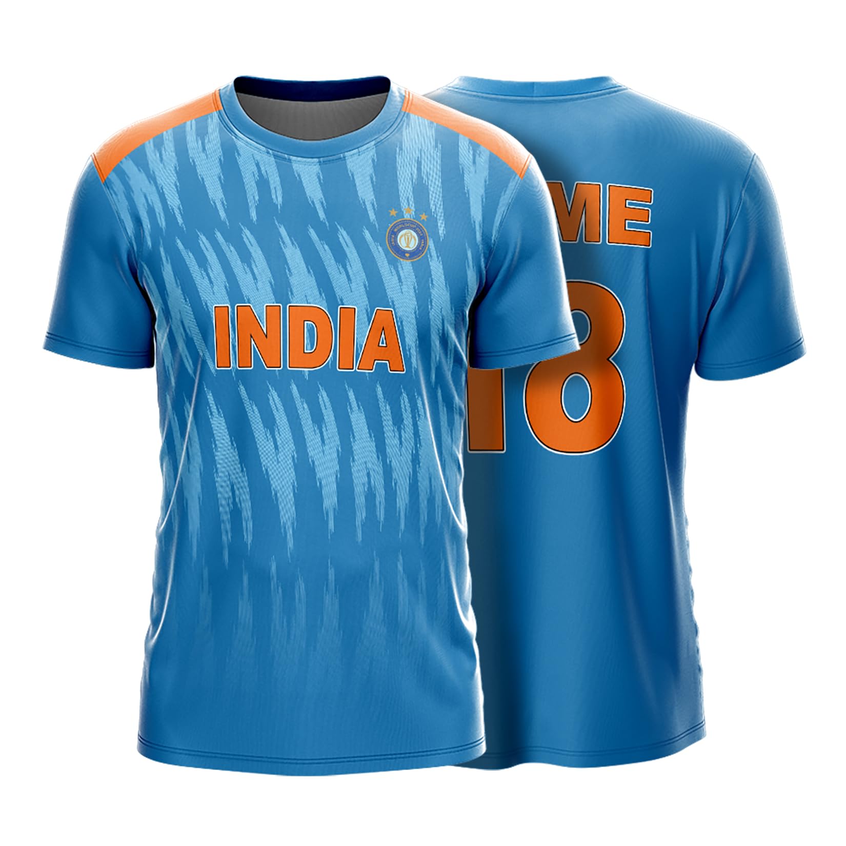 YOURJERSEY India ODI CWC 2023 Cricket Jersey - Personalized with Custom Name & Number | Sizes for Kids, Men & Women-picture-11