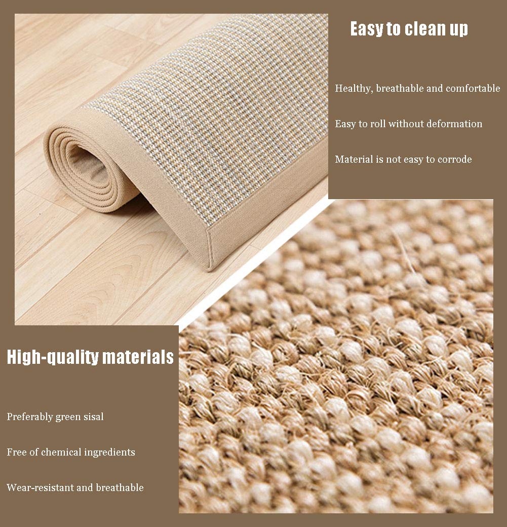 Dywan z naturalnych włókien, zmywalny, nowoczesne, naturalne dywaniki, ręcznie tkany kwadratowy dywan jutowy z naturalnego, dywan jutowy, prostokątne tkane dywany, do tatami, salonu, sypialni, na zewnątrz, D, 100 x 100 cm