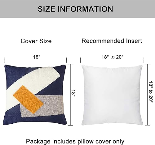 Miniatura 4 de VANNCIO Funda de almohada moderna con textura, funda de almohada decorativa bordada con acento de mediados de siglo para decoración del hogar, sofá,