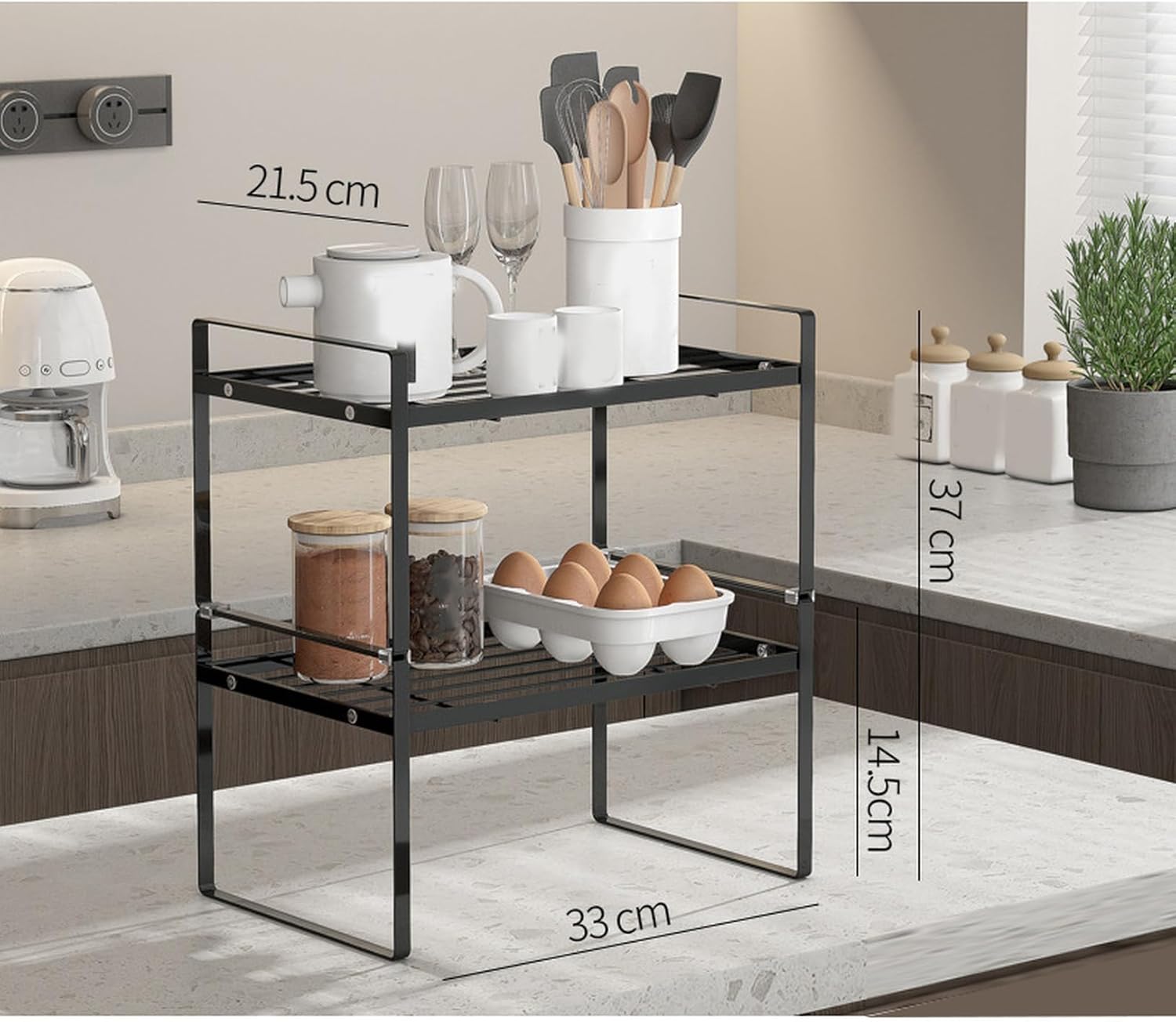 [YXSNG] 調味料ラック おしゃれ スパイスラック オシャレ 2段 キッチンラック 調味料 収納 ラック 卓上 キッチン収納ラッ