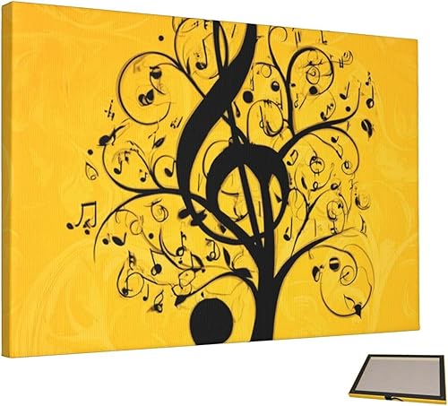 Arte de pared para sala de estar, decoración de pared, cuadro de notas musicales, lienzos, pintura, pósteres retro de granja, pintura estética