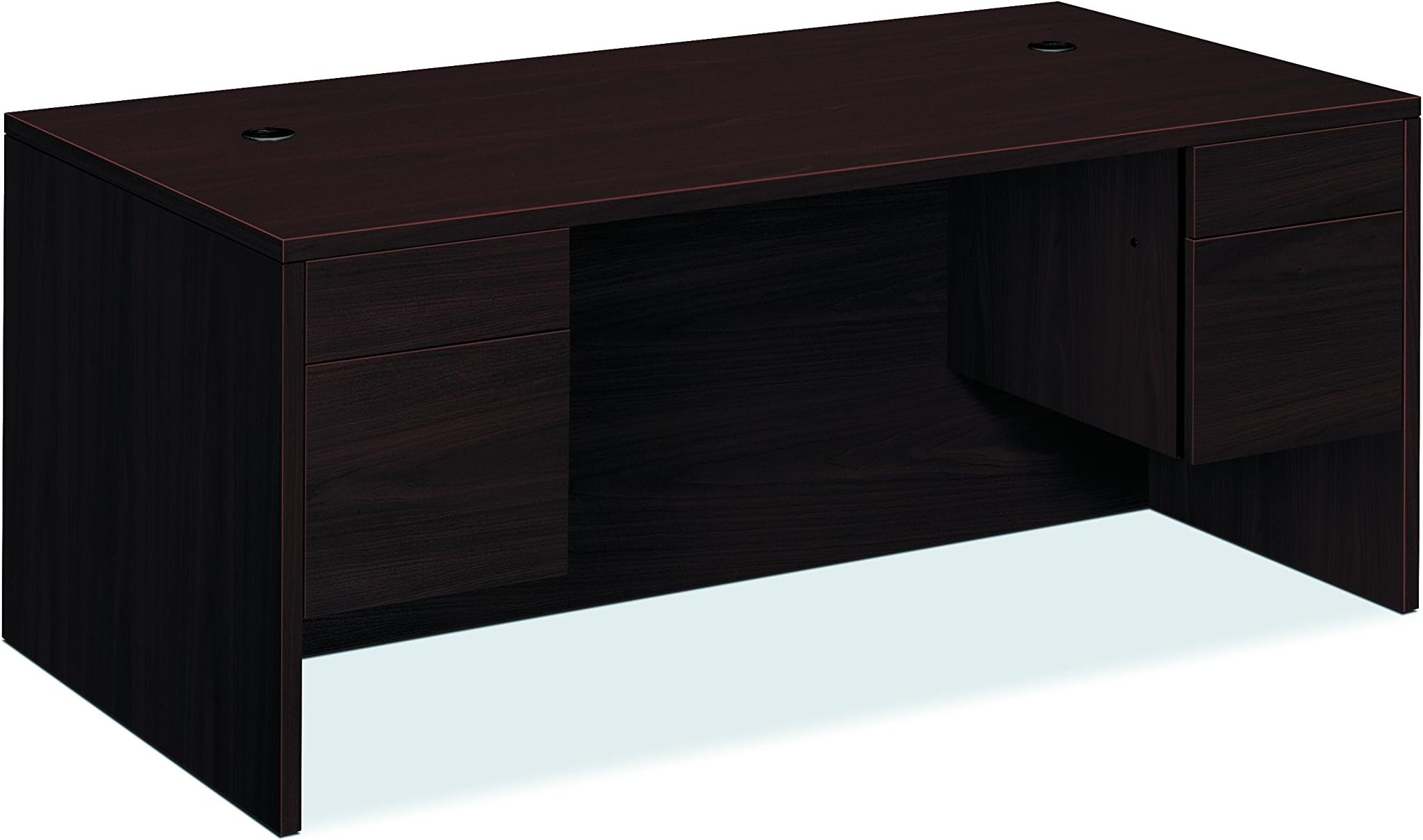 10593NN 10500 Series 72 by 36 by 29-1/2-Inch Double Pedestal Desk Shell, Mahogany