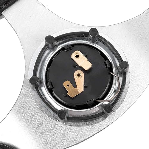 Miniatura 8 de Volante de 13 pulgadas de piel sintética de 13 pulgadas (12.598 in), volante deportivo de carreras, color azul para un control mejorado y elegante