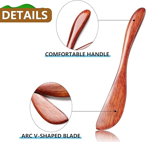 Miniatura 3 de Juego de 10 cuchillos de mantequilla para esparcir mantequilla de madera, para queso de mermelada de maní (BK-01 (20 piezas)