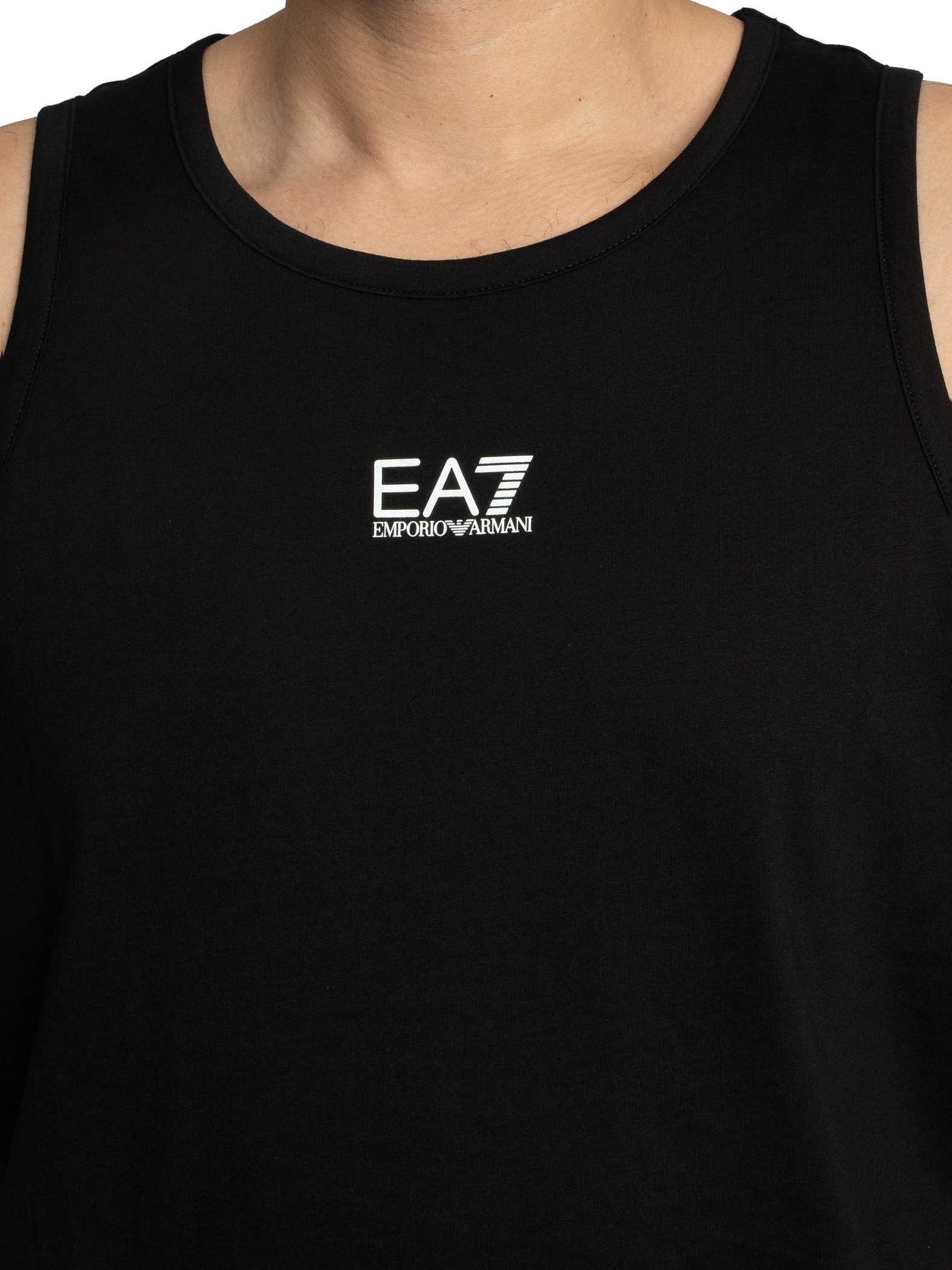 EA7 Emporio Armani Core Identity męska koszulka bez rękawów, sportowa kamizelka bez rękawów, czarna