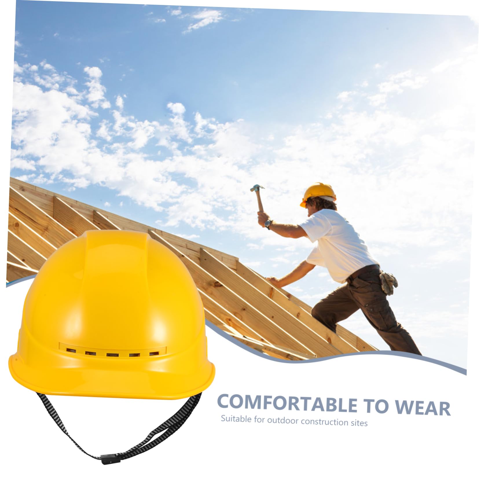 jojofuny Casco Casco De Seguridad Gorra Sombreros Equipo De Protección contra Caídas Accesorios De Construcción Sombrero De Seguridad Sombrero De Trabajador De La Construcción Sombrero De
