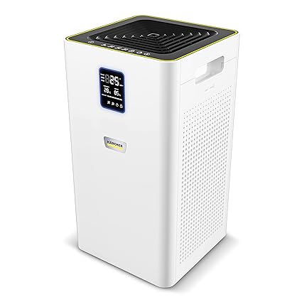 KARCHER Air Purifier AF 30 for Home | 645 sq.ft Coverage | Air Quality Display | H13 HEPA and activated Carbon Filtres | Removes 99.99% Pathogens | Fine Dust | German Tech