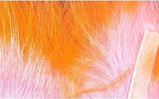 Hareline Two Tone Rabbit Crosscut Flesh Strips Salmon Pink Orange