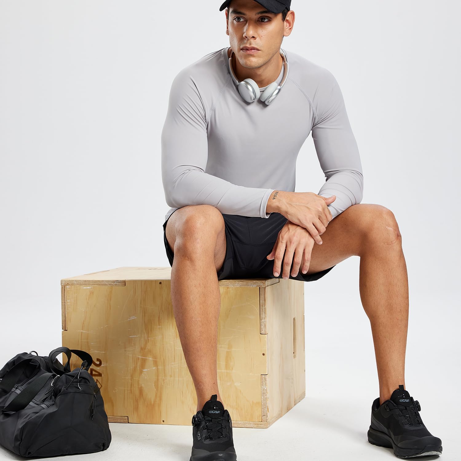 Mens Compression Shirts Long Sleeve Athletic Shirt Workout T-Shirts Sports Cool Dry Undershirts Base Layer Running Tops