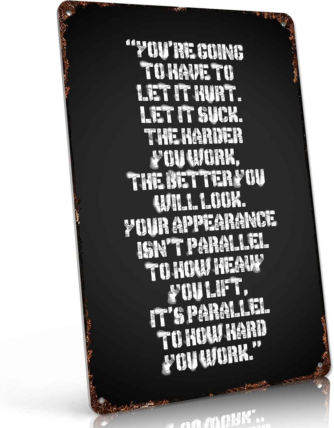 Gym Workout Motivational Quotes Metal Sign 8 x 12 Inch