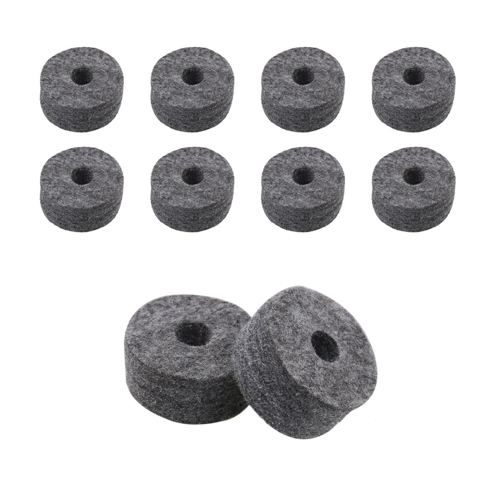 10Pcs Drum Cymbal Felt Pads Soft Washer Replacement Accessories for Drum Set Percussion Instrument(Grey), 4cm