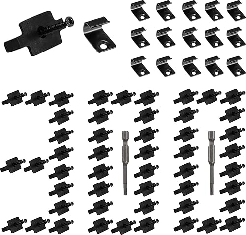 HEYLEAYAR Clips de cierre ocultos, clips de cubierta compuestos y sujetadores ocultos de cubierta con kit universal de clips de arranque de acero HEYLEAYAR Clips de cierre ocultos, clips de cubierta compuestos y sujetadores ocultos de cubierta con kit universal de clips de arranque de acero