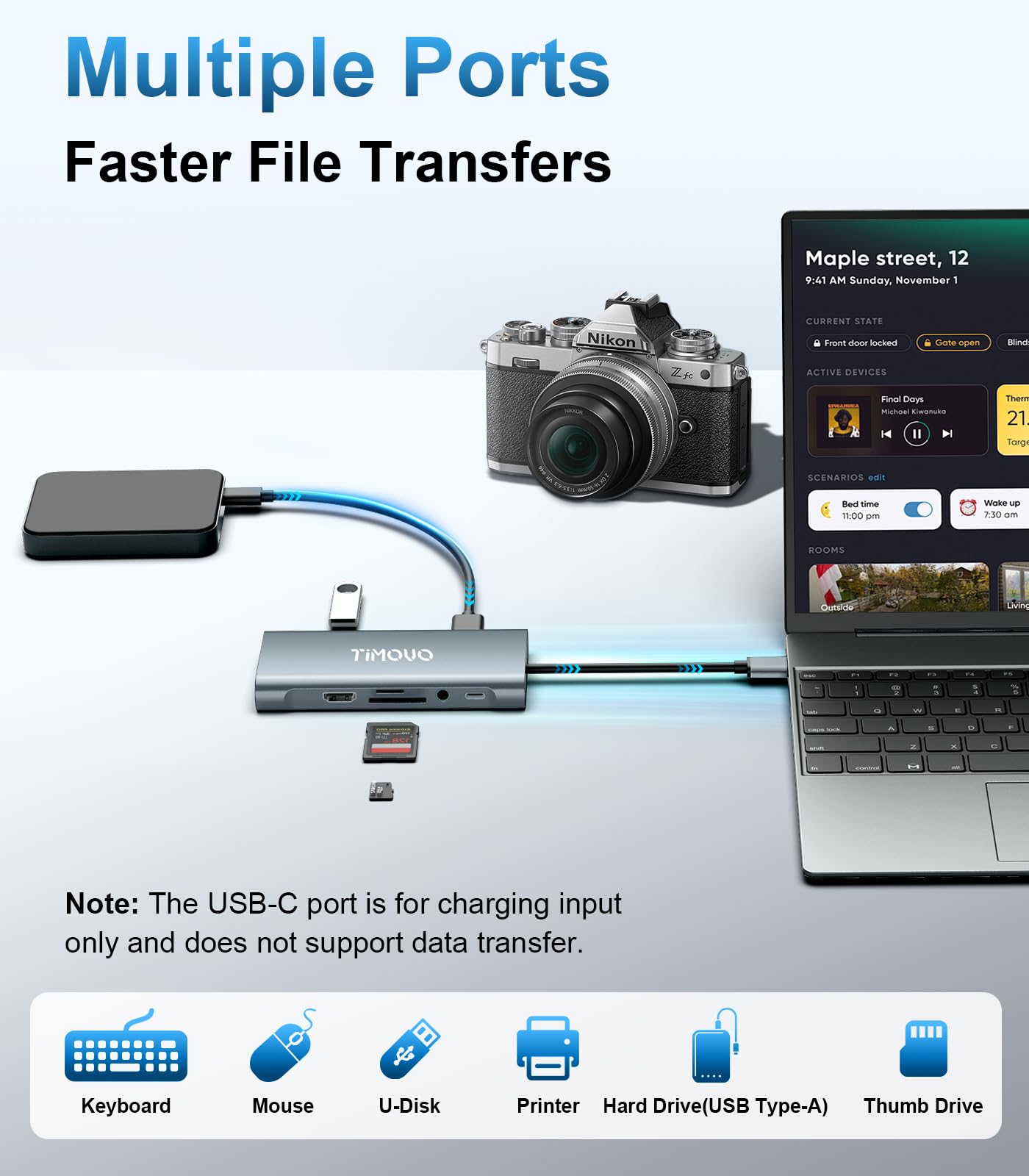 TiMOVO Laptop Docking Station, 11-in-1 USB C Hub per Macbook, Dell, HP