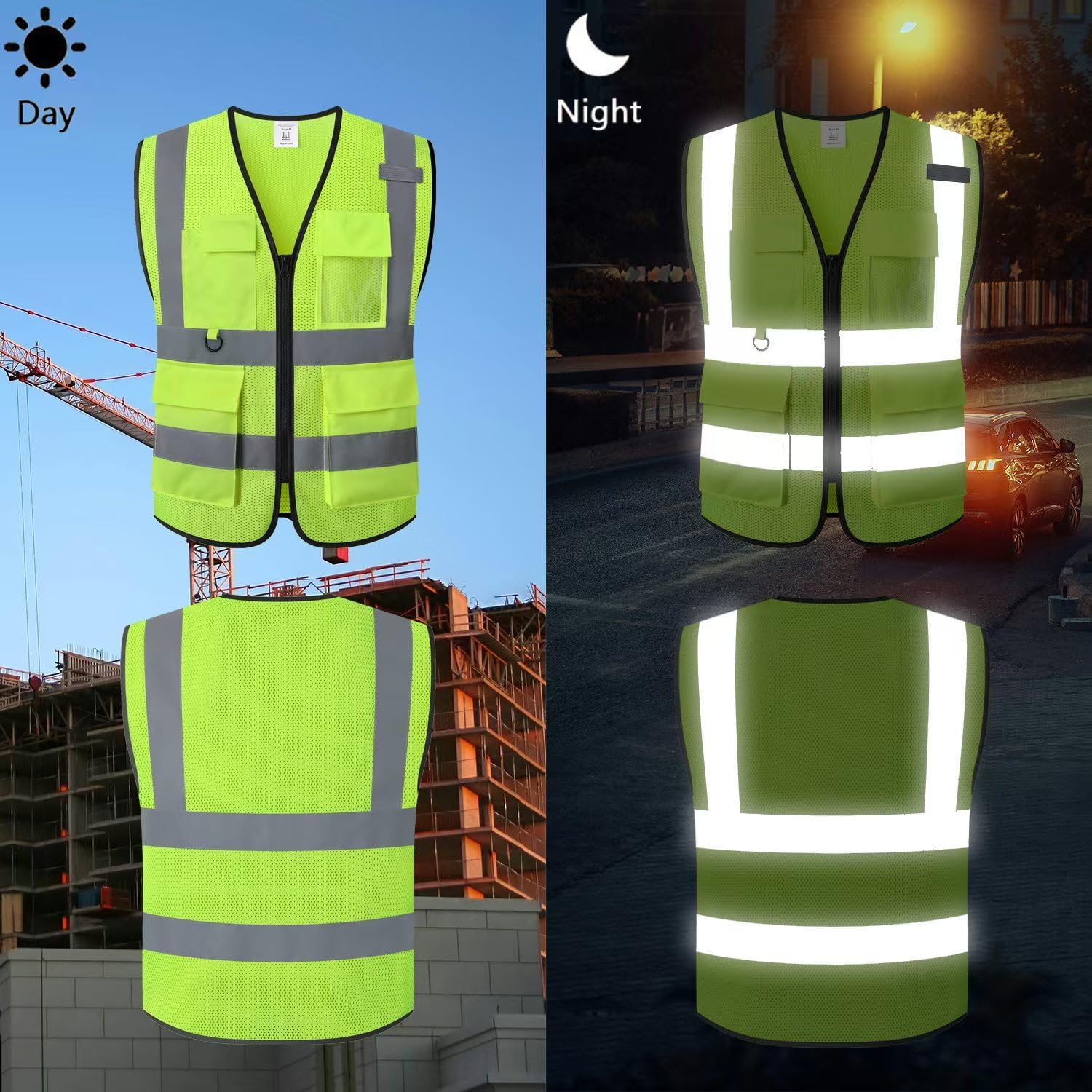 Safety Vest for Men Women Hi Vis Vest with Pockets Mesh High Visibility Vests Meets ANSI/ISEA Standards - Image 4