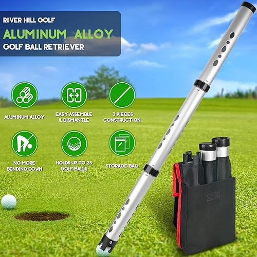 Miniatura 2 de Recuperador de Pelotas de Golf, Tubo Recogedor de Aleación de Aluminio, Recolector Agarrador de Pelotas de Golf, Colector de Pelotas, Herramienta
