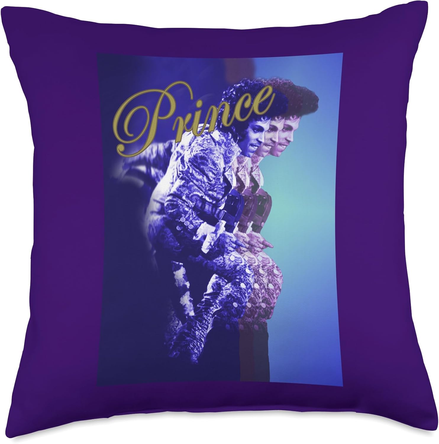 PRINCE_Purple Rain_006_back Printed Throw Pillow