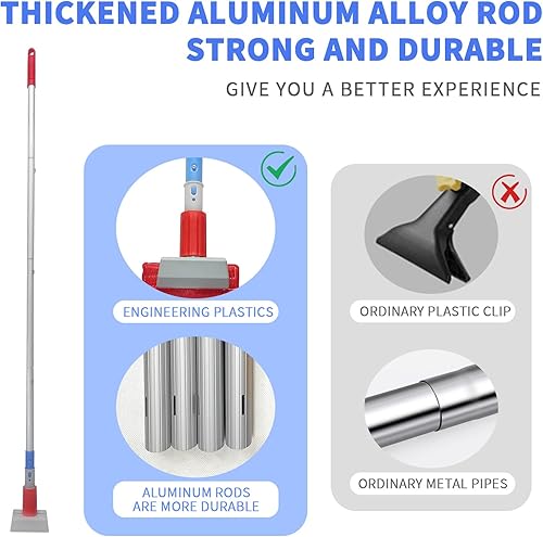 Miniatura 3 de Trapeador comercial industrial de 59 pulgadas con extremo de bucle de hilo de fregona de algodón industrial resistente incluye 2 cabezales para el