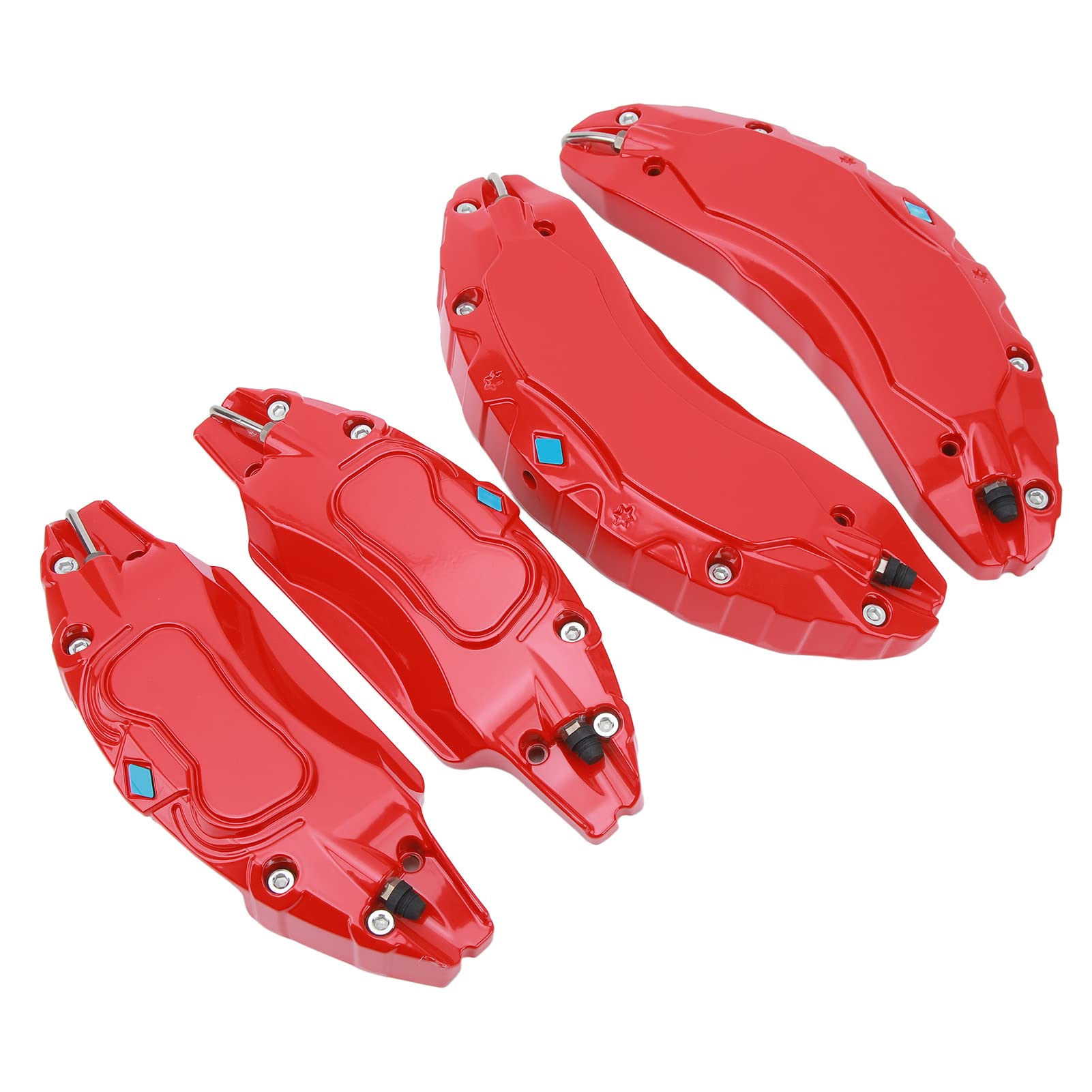 Para Cubre Pinza de Coche Deportivo, Rojo Amarillo Verde de aleación de aluminio del disco de freno de la pinza de repuesto para 18in/19 en Ruedas Hub (Rojo)