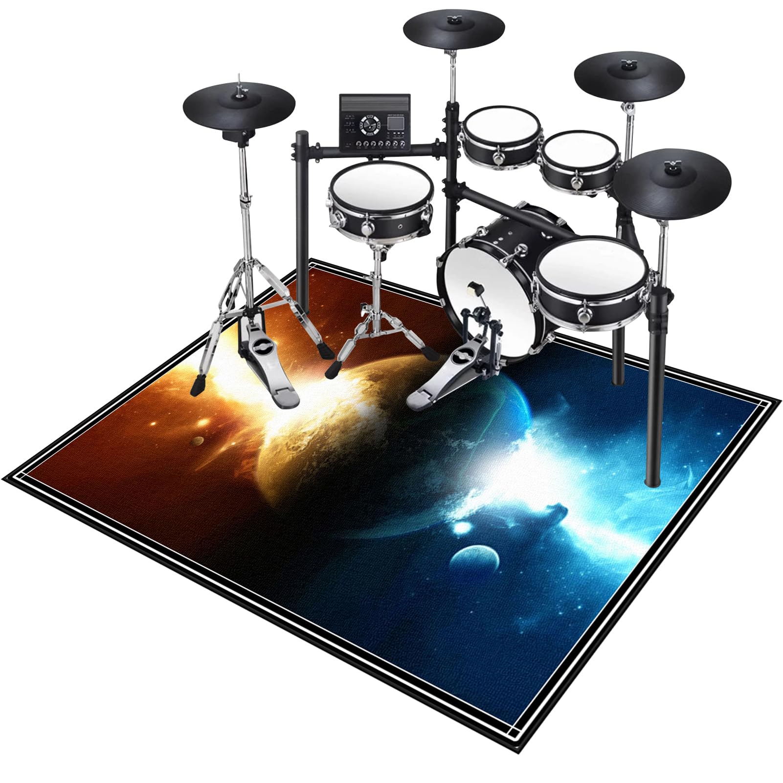 Tapis pour batterie insonorisé 140 x 100 cm protection antidérapante pour instruments