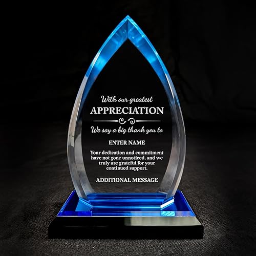 Miniatura 95 de Premio de agradecimiento personalizado grabado con láser, diseño grabado con láser, agradecimiento, añade tu propio texto, incluye caja de regalo