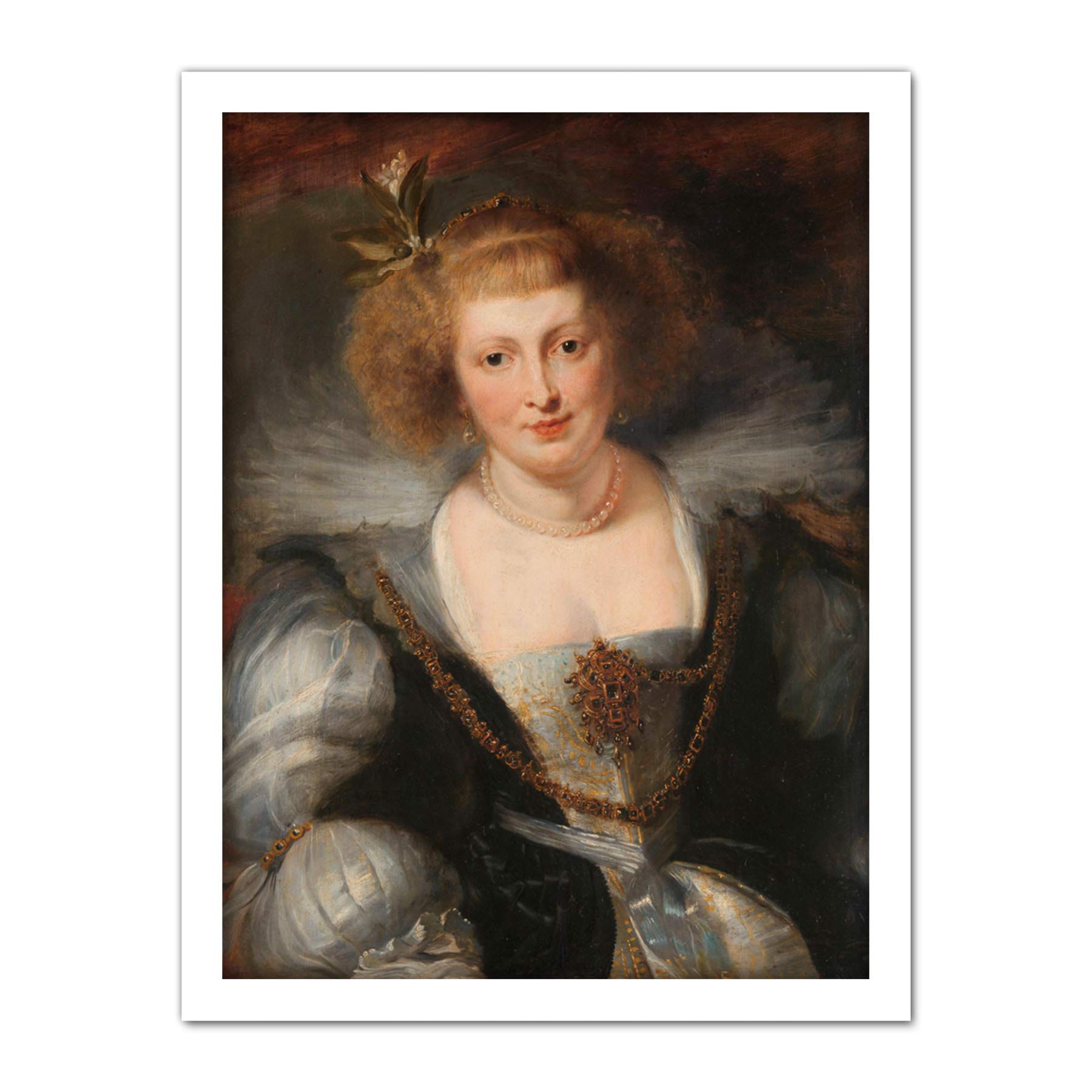 Artery8 Rubens Portrait Helena Fourment Painting Artwork Framed Wall Art Print 18X24 Inch