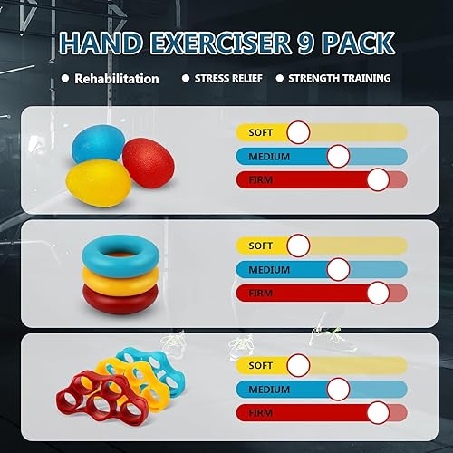 Miniatura 6 de 11 kits de entrenamiento de fuerza de agarre, fortalecedor de agarre de mano, fortalecedor de antebrazo, fortalecedor de dedos, ejercitador de