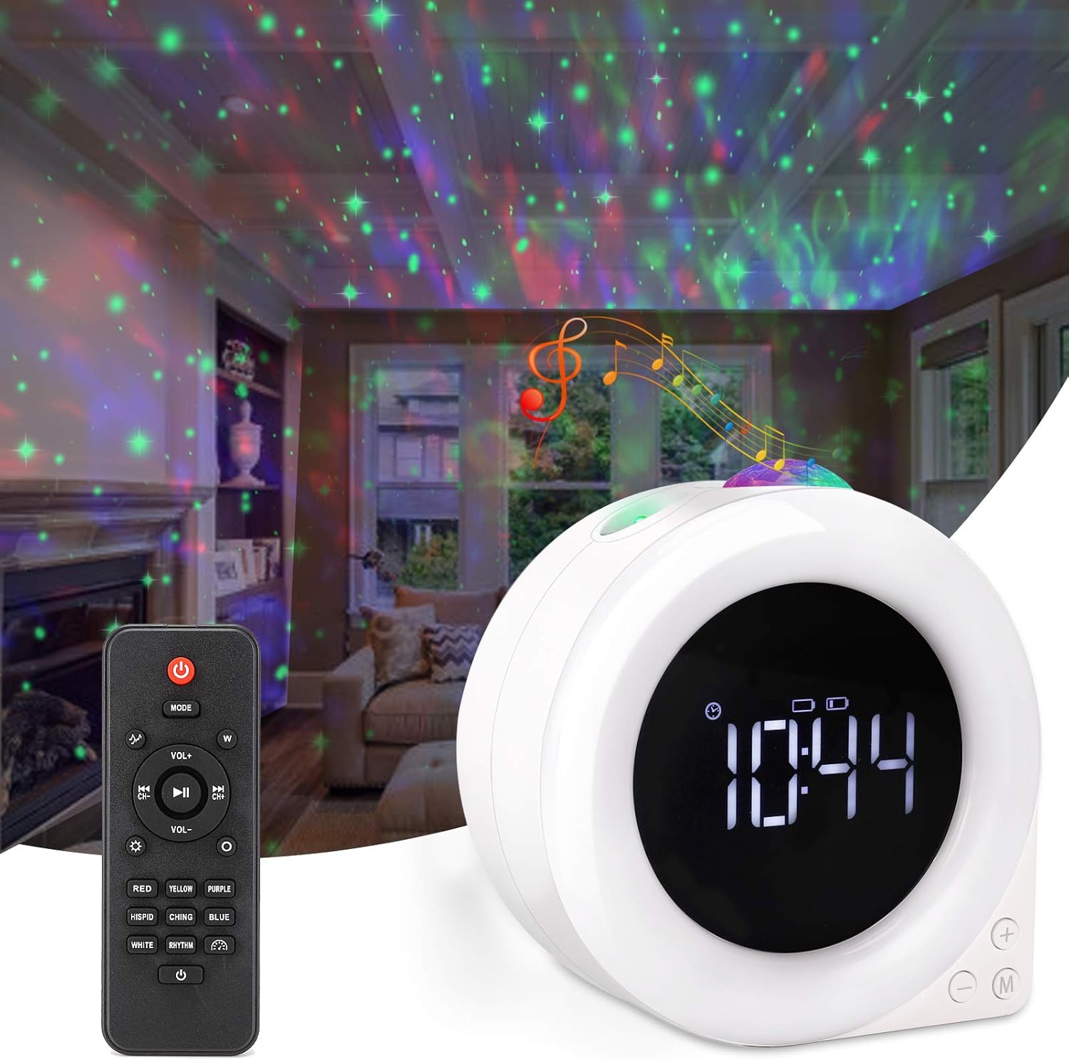 HEREN Star Projector,Galaxy Projector with Led Nebula Cloud,Star Light Projector with Bluetooth Speaker and Clock Remote Control for Kids Adults Bedroom/Party and Home Theatre,White