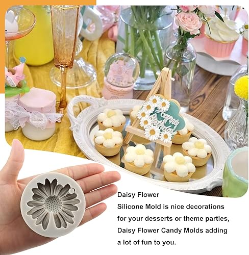 Miniatura 3 de Sijiangmold Molde de silicona para flores de crisantemo, moldes de margaritas para decoración de pasteles, decoración de cupcakes, decoración de