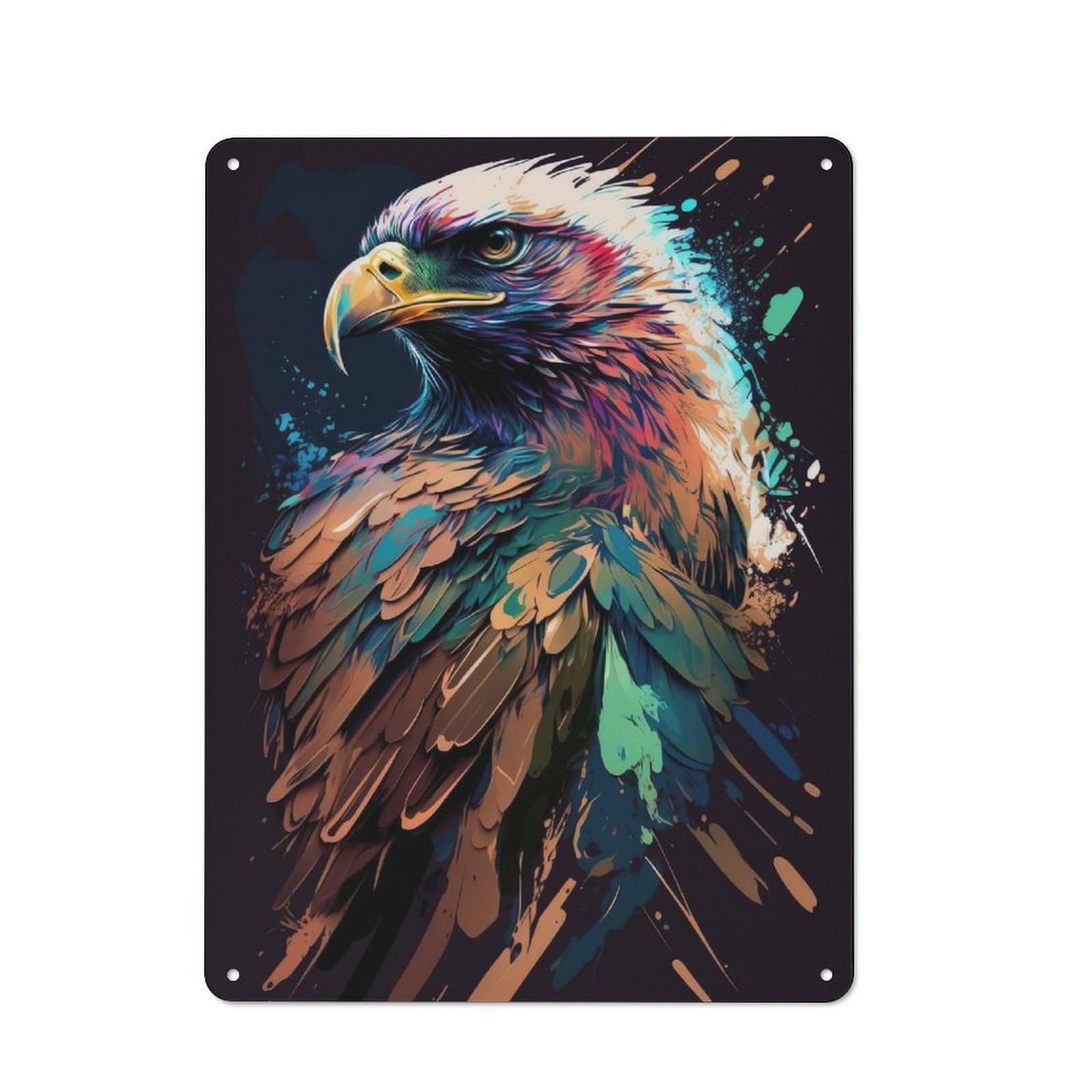 Vintage Eagle Art Style 4 Vintage Metal Sign 40x30cm, Pub Wall Decor for Cafe, Pub, Workshop Or Home Bar