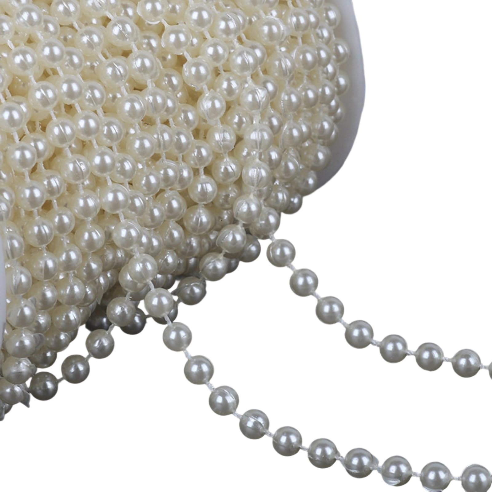 Tsophreniq Artificial Pearls String Beads Chain Imitation Pearls Resin Beads Chain for Art Craft Wedding Decoration Jewelry Making Bridals Bouquets
