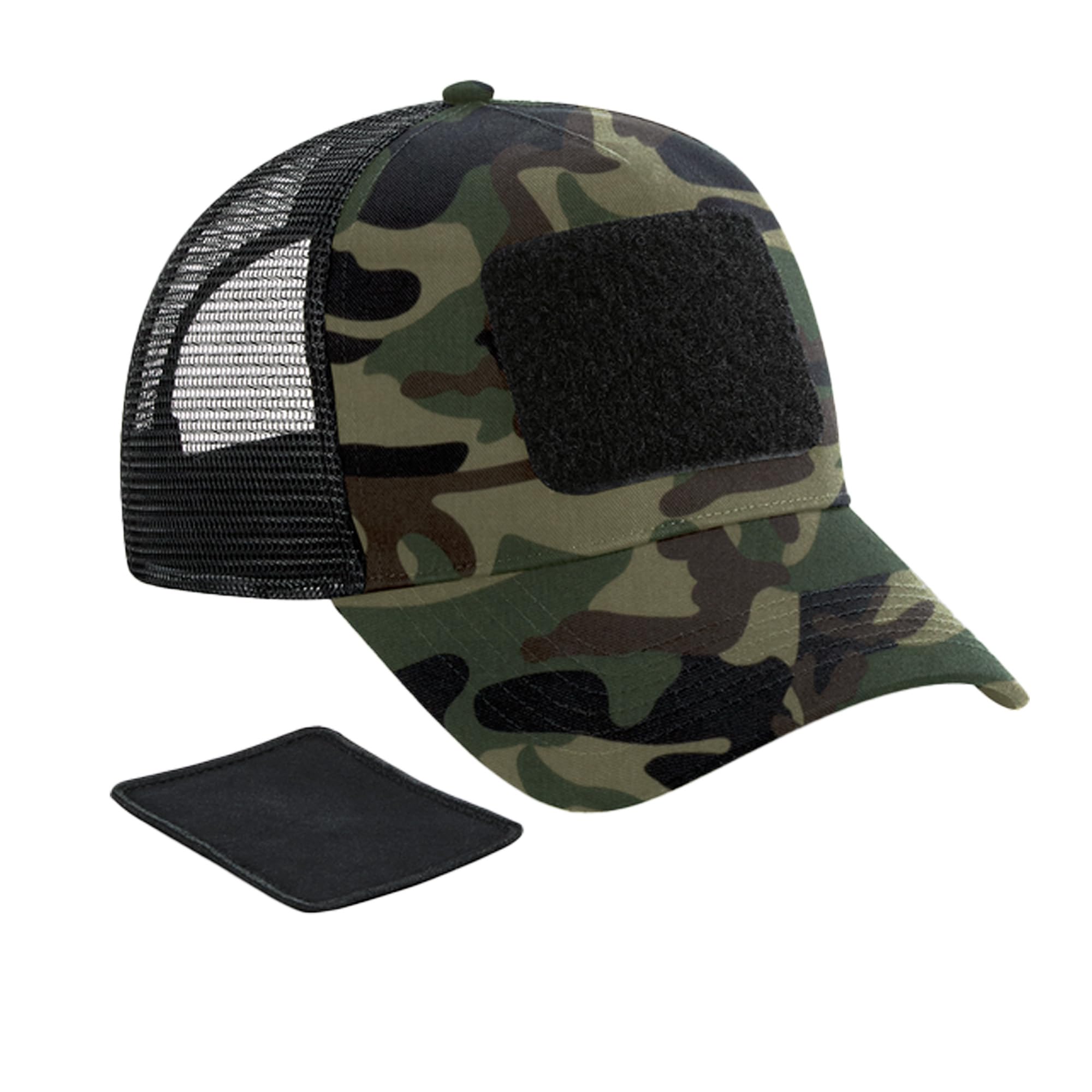 Beechfield B641 Removable Patch Snapback Trucker - Jungle Camo