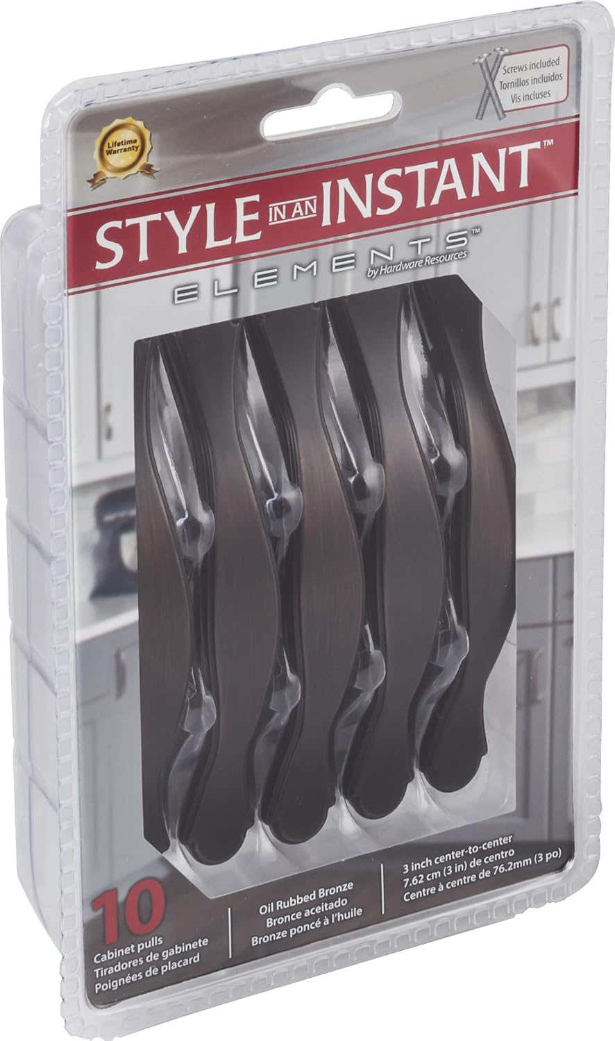 Elements 3108DBAC-R Gatsby Collection Pull, Brushed Oil Rubbed Bronze 10-Pack