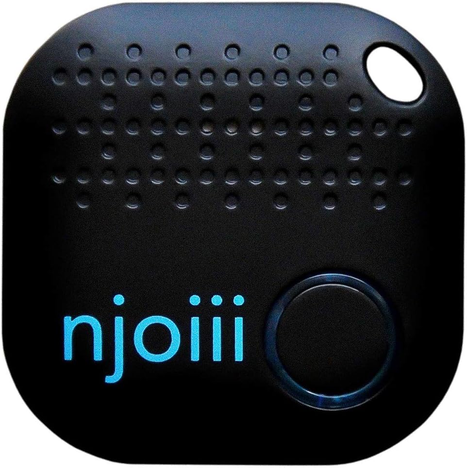 Njoiii Bluetooth Key, Phone, Anything Finder for Your Items with Replaceable Battery, Black