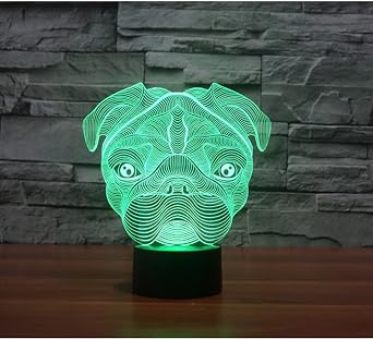 3D Shar Pei Night Light with Remote Control 16 Color Table Lamps Home Decoration Gift for Kids