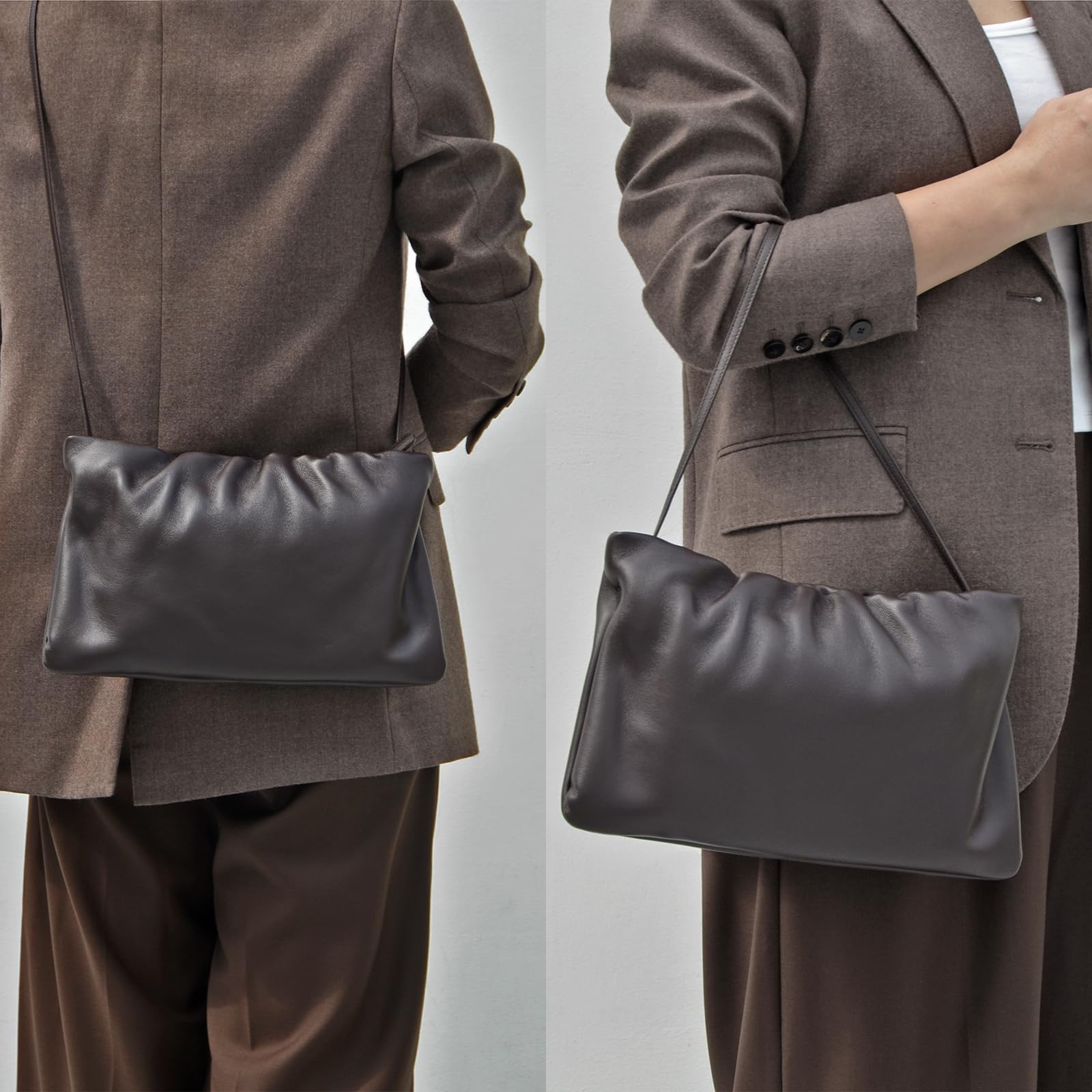 DONNAIN Handtasche Damen Leder, Umhängetasche, Echtleder Clutch