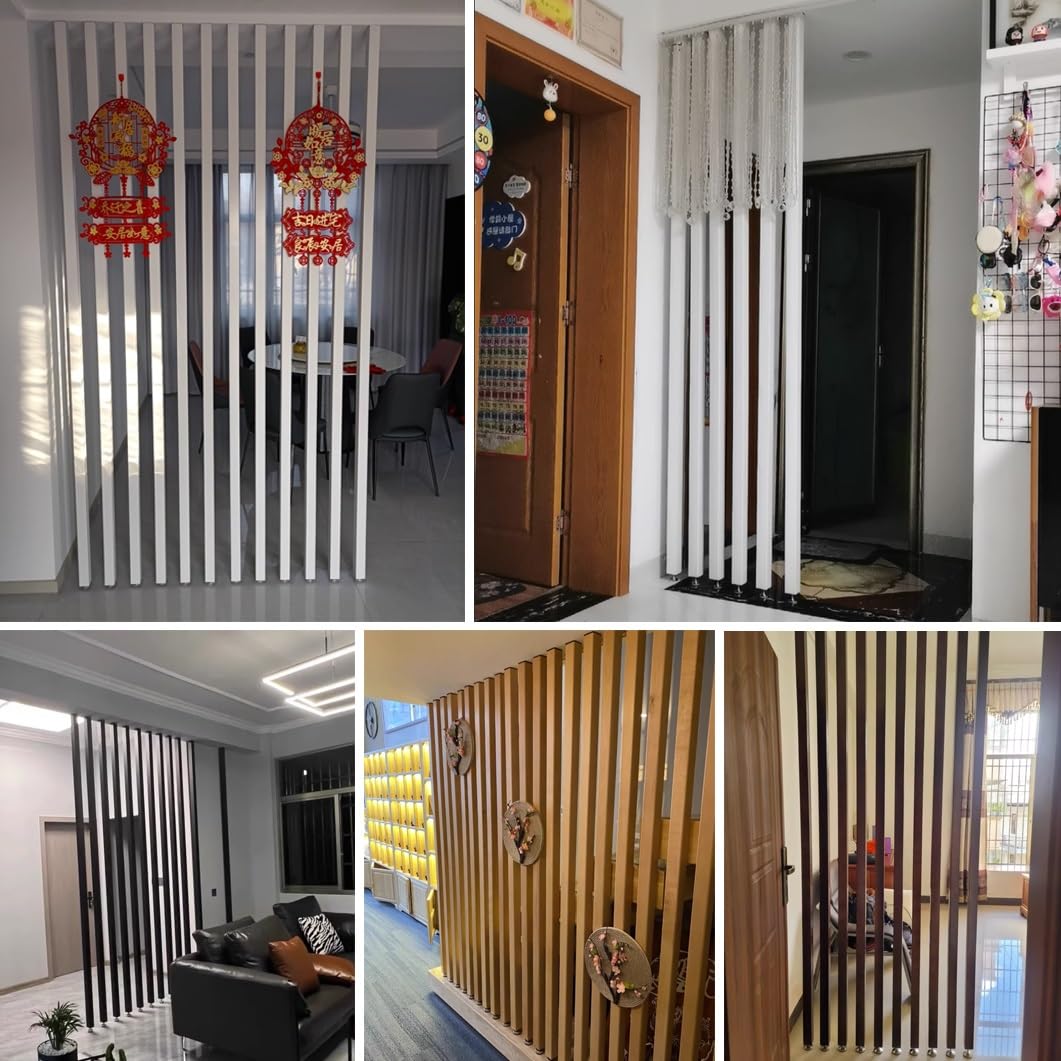 Przegroda pokojowa z drewnianymi listwami bez wiercenia, do domu i biura, łatwy do włożenia, nowoczesny design, separator przestrzeni, idealny do każdego wystroju