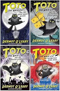 The Toto the Ninja Cat Series 4 Books Collection Set By Dermot O’Leary ( the Great Snake Escape, the Incredible Cheese Heist, the Superstar Catastrophe, the Mystery Jewel Thief)