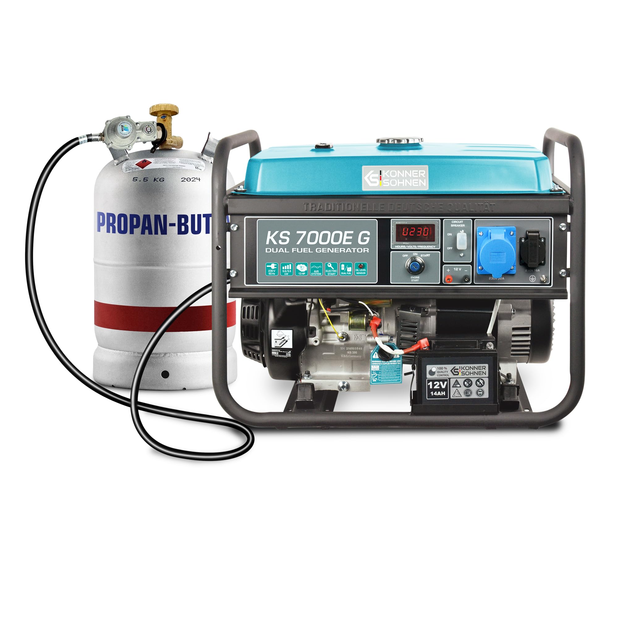 Agregat prądotwórczy Könner & Söhnen KS 7000E G hybrydowe serii DUAL FUEL LPG/benzyna